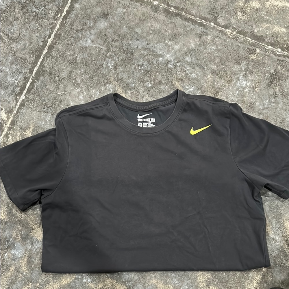 Nike Black Short Sleeve Tee with Yellow Swoosh